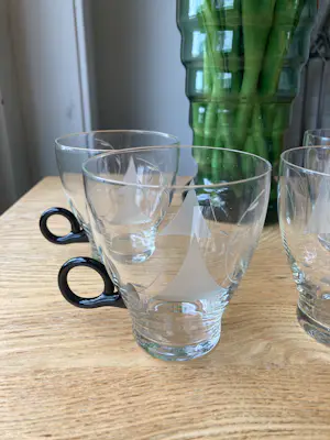 Andries Dirk Copier - Set van 4 Bowl glazen, geëtst, uit de jaren 40/50ig kopen? Bied vanaf 28!