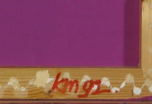 Kees Mol - Acryl op paars katoen, Zonder titel - Ingelijst kopen? Bied vanaf 1!