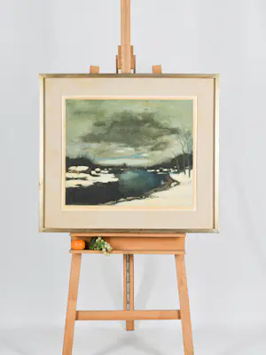 Albert Saverys - Winters rivierlandschap kopen? Bied vanaf 80!