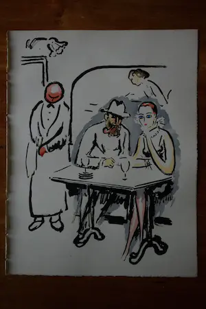 Kees van Dongen - Pochoir - Wijntje drinken - 1925 kopen? Bied vanaf 300!