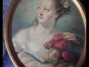 Niet of onleesbaar gesigneerd - vrouw met papagaai kopen? Bied vanaf 10!