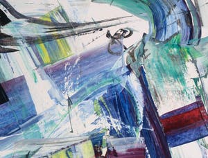 Jan te Wierik - Olieverf op papier, Z.T. Abstracte compositie kopen? Bied vanaf 1!