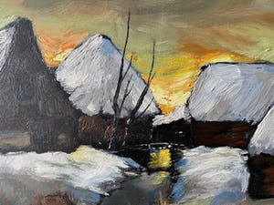 Toon Koster - winterse zonsondergang kopen? Bied vanaf 145!