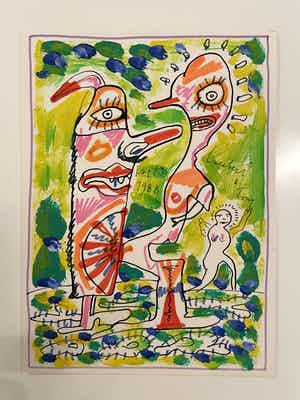 Lucebert - Handingekleurde litho verkocht voor € 150!