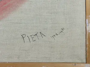 Pieta Dijkstra - Olieverf op doek, "Lescaux; masculin - feminin" - Ingelijst (Groot) kopen? Bied vanaf 1!