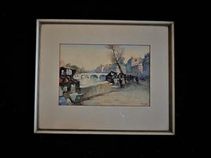 Niet of onleesbaar gesigneerd - Omstreeks 1920 - Aquarel "Parijs -ochtend aan de Quai de Montebello" gesigneerd kopen? Bied vanaf 10!
