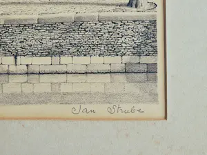 Jan Strube - in 1952 gemaakte grote lithografie op papier "Breda de Vismarkt" kopen? Bied vanaf 42!