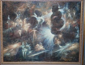 Ton de Kruyk - Surrealistisch tafereel - olieverfschilderij kopen? Bied vanaf 125!