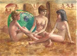 Sjef van der Voort - Drie naaktmodellen op het strand verkocht voor € 50!