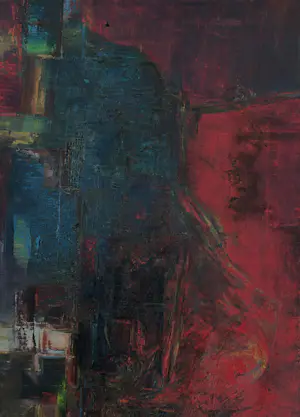 Silvin Bronkart - Seltenes abstraktes Ölgemälde auf Leinwand aus dem Jahr 1961 „Connivence“ kopen? Bied vanaf 1900!