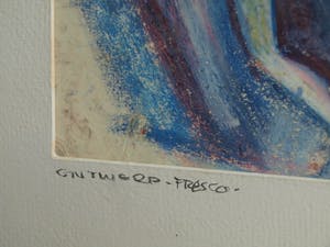 Klaas Pijlman - Ingelijste pastel , “Alba di Canazei” – Ontwerp fresco - 1958 kopen? Bied vanaf 35!