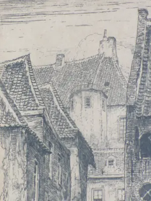 Eugene Lucker - Nijmegen, Proosthof, met gezicht op de Commanderie - Ets kopen? Bied vanaf 150!