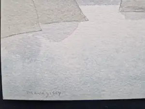 Mart Kempers - verstilde Aquarel - Megavissy Cornwall - gesigneerd - 1984 - met opdracht kopen? Bied vanaf 48!