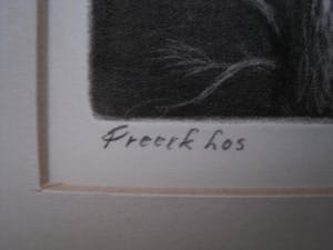 Freerk Los - Zeldzaam mooie Mezzotint "Herfstbos bij Nacht" gesigneerd kopen? Bied vanaf 10!
