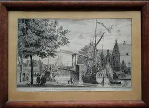 Johannes Swertner - Gesigt bij de Melkbrug over 't Spaarne binnen Haarlem. kopen? Bied vanaf 190!