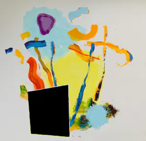 Bert van Gulik - Compositie met zwart vlak kopen? Bied vanaf 24!