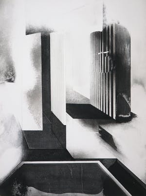 Ton Orth - Inkttekening, Abstract geometrische compositie kopen? Bied vanaf 50!