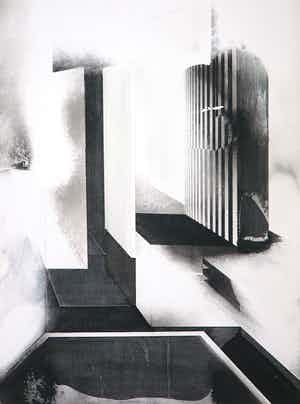 Ton Orth - Inkttekening, Abstract geometrische compositie verkocht voor € 50!