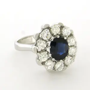 18k witgouden ring bezet met saffier en briljant geslepen diamanten tot. 0.65ct kaufen? Bieten Sie von 800!