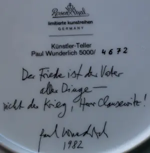 Paul Wunderlich - Keramieken bord: "Pax" - 1982 kaufen? Bieten Sie von 75!