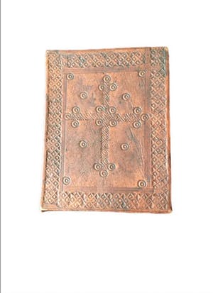 Ethiopie - Antique Ethiopisch Koptisch handbeschilderd icon - Leder kopen? Bied vanaf 75!