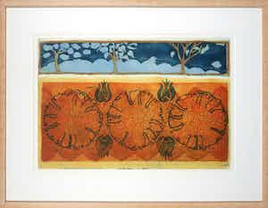 Lukie de Bree - Kleurenets en aquatint, Een robijn - Ingelijst verkocht voor € 1!
