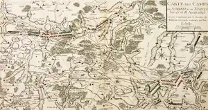 Jean de Beaurain - Handgekleurde gravure, Carte des Camps de Sombref et de Nivelle verkauft für € 6!