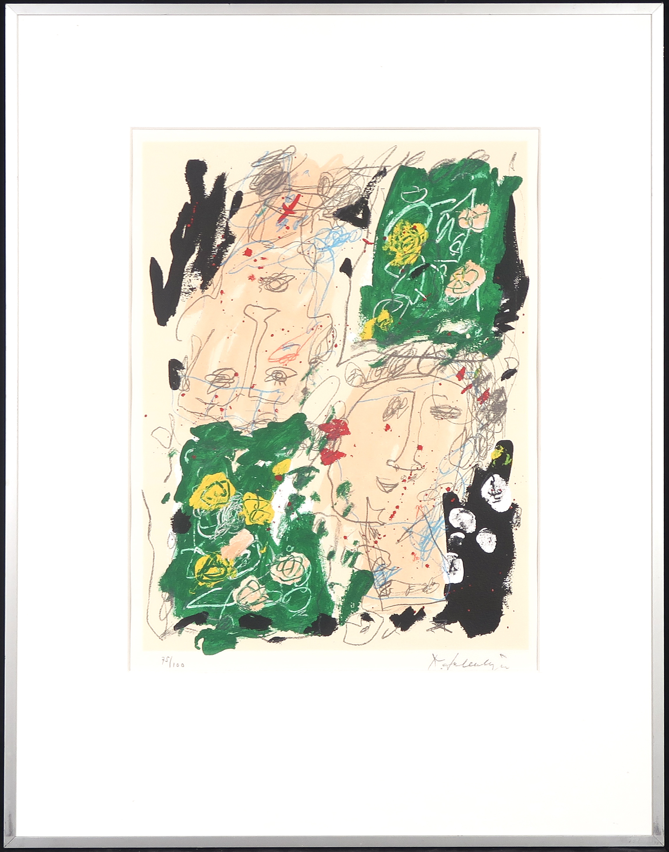 Kees Salentijn - Zeefdruk, Vestidos VI - Ingelijst verkocht voor € 40!