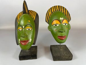 Yoruba - 2 African Yoruba passport masks - Nigeria. kopen? Bied vanaf 15!