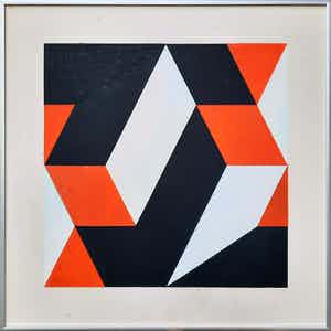 Georg Ruijter - Compositie 4 [unicum] - 21943 - ingelijst verkocht voor € 275!