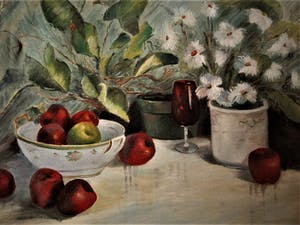 Niet of onleesbaar gesigneerd - omstreeks 1950 geschilderd olieverf stilleven kopen? Bied vanaf 1!