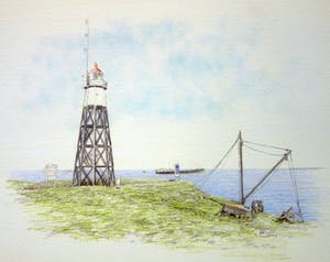 Frans Room - Lot van 15 originele tekeningen - Bakens en boeien Noord-Holland en IJsselmeer kopen? Bied vanaf 150!