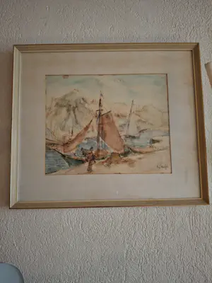 Hein Heertjes - Landschap met boten kopen? Bied vanaf 100!