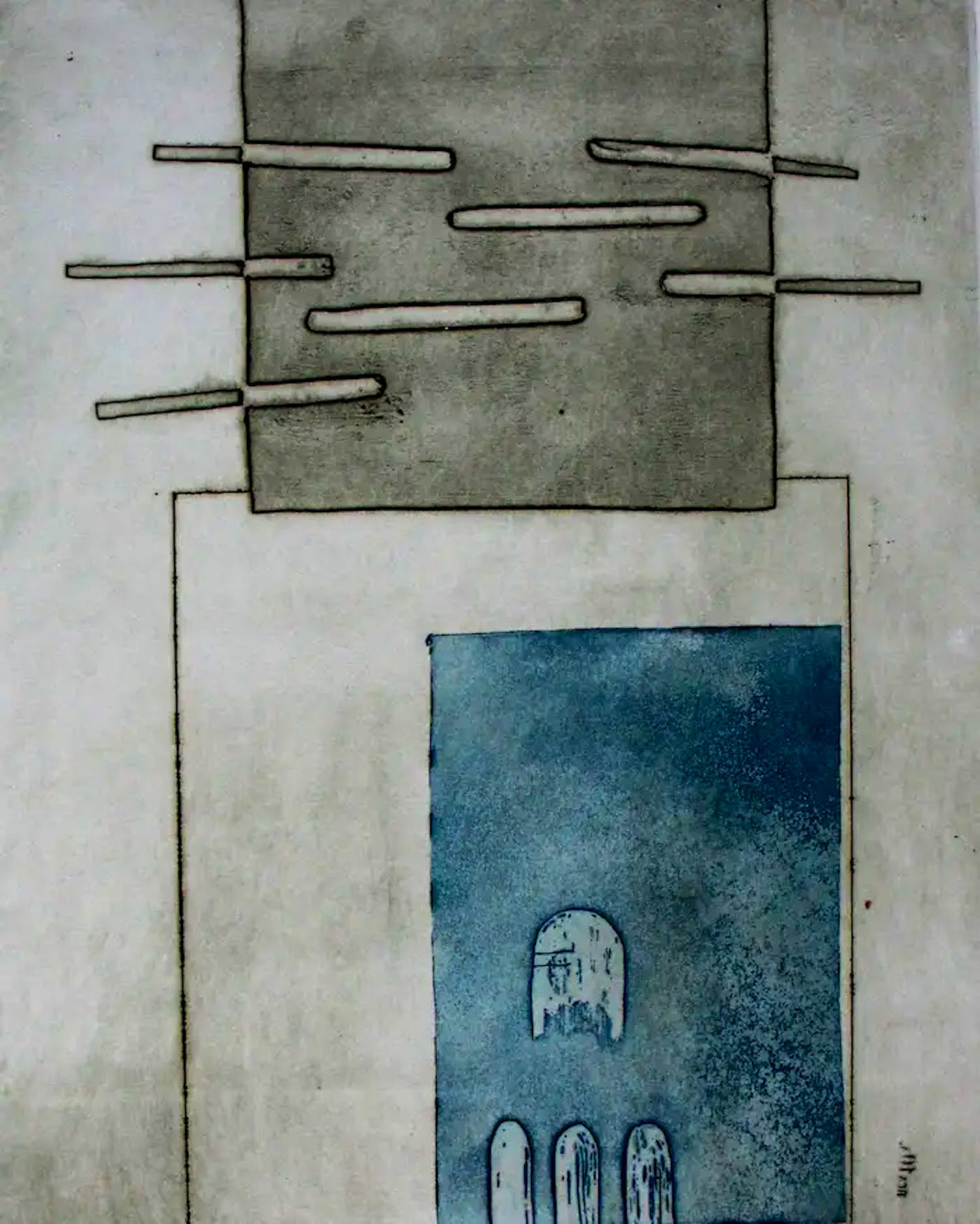 Jan Montyn - ets: zonder titel - 1979 verkocht voor € 115!