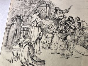 Karl Max Schultheiss - Karl Schultheiß Konzert im Freien signierte Federzeichnung kopen? Bied vanaf 260!