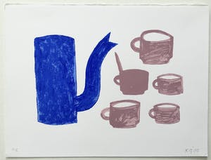 Klaas Gubbels - zeefdruk ‘Blauwe kan met kopjes’ - 2005 - oplage EA. kopen? Bied vanaf 275!