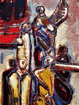 Wim Motz - Mooie expressionistische Litho 'Het gezin etc' zeer kleine oplage (15) kopen? Bied vanaf 29!
