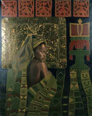 Valentin Bakardjiev - Olieverf op doek, Nigeria verkocht voor € 80!