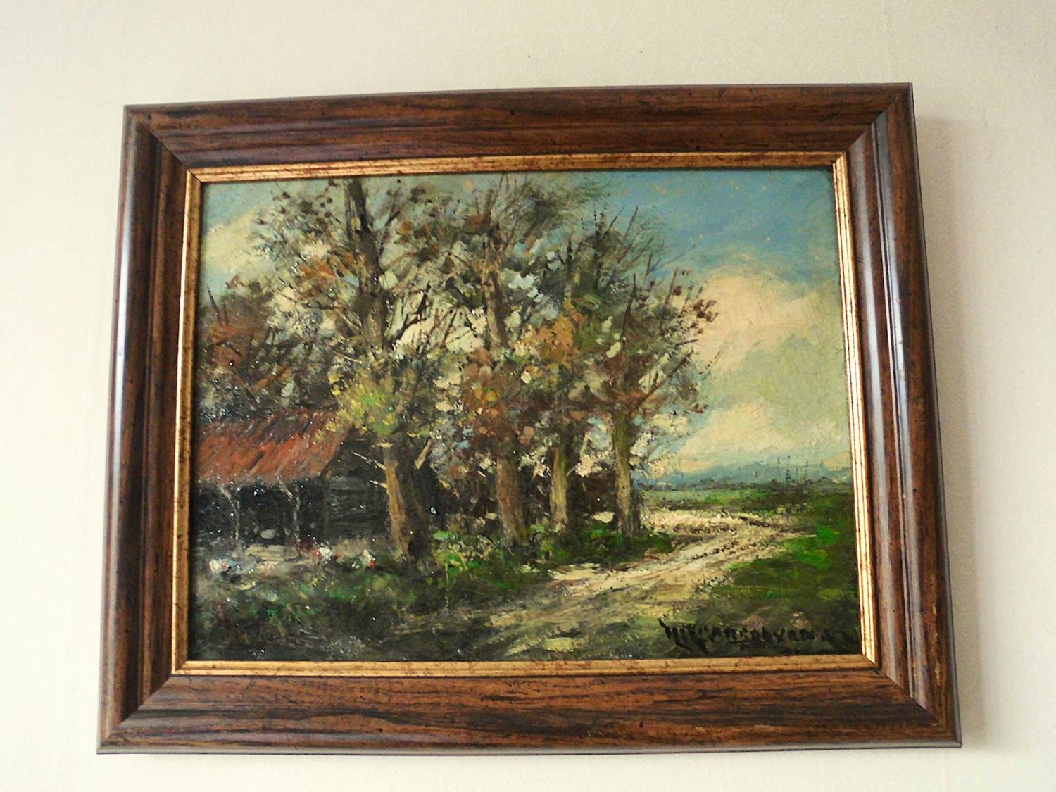 Hendrik Cornelis Kranenburg - Olieverf - Boerderij met kippen kopen? Bied vanaf 95!