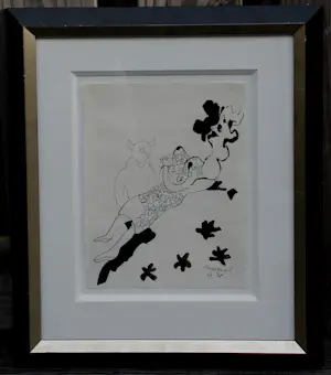 Lucebert - Ingelijste inkttekening - 1968 kopen? Bied vanaf 750!