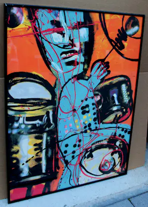 Herman Brood - Ingelijste zeefdruk: het bandje: de drummer - 1990 kopen? Bied vanaf 350!