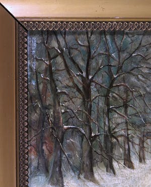 Niet of onleesbaar gesigneerd - Olieverf op paneel, Winterlandschap kopen? Bied vanaf 1!