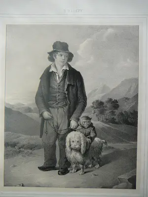 Jan Dam Steuerwald - De Savoijaard met een hond en een aap kopen? Bied vanaf 20!