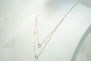 55 - 14 karaats bicolor gouden dubbele fantasie choker kopen? Bied vanaf 225!