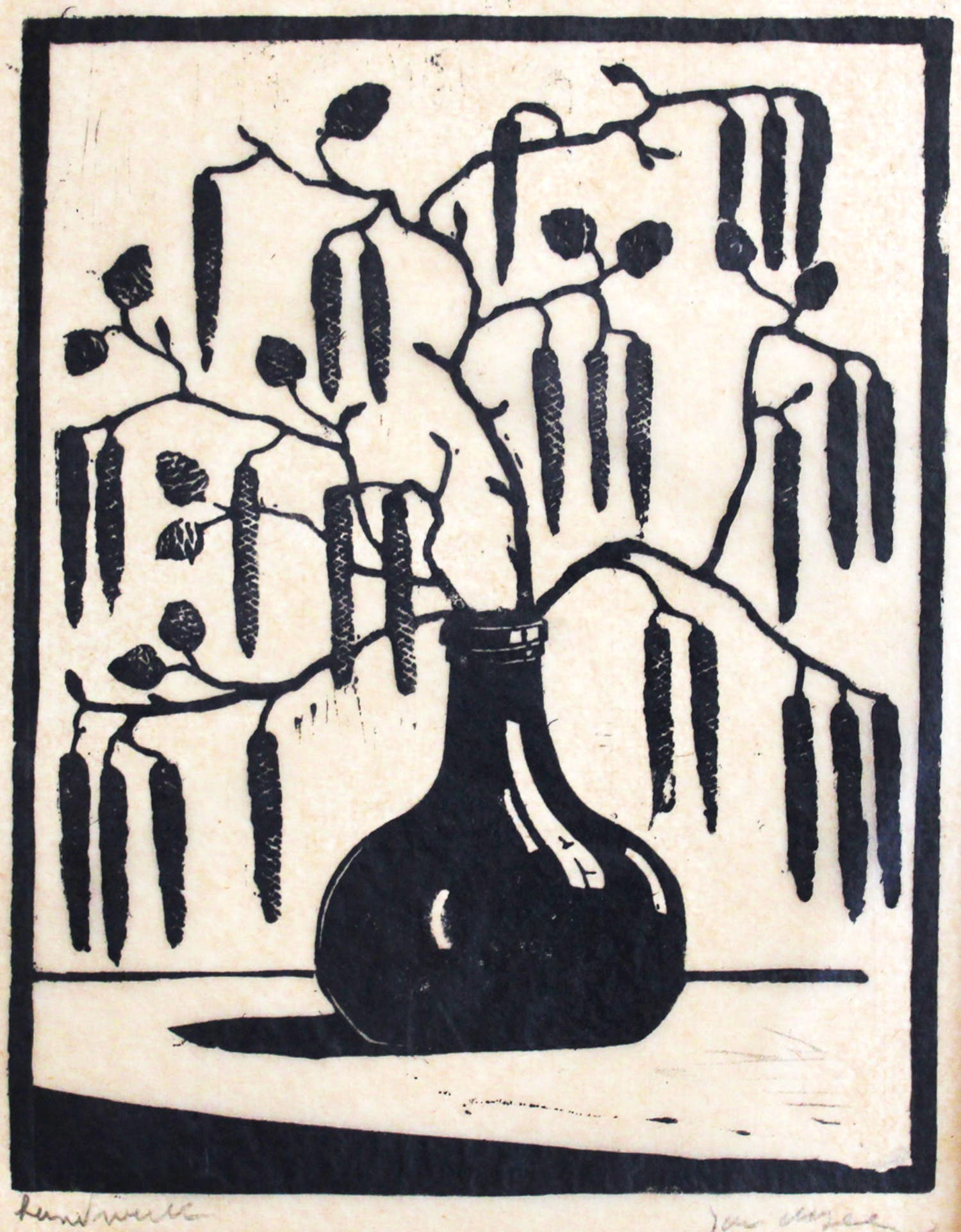 Jac. de Beer - Z.t. (elzentak in vaas) verkocht voor € 40!