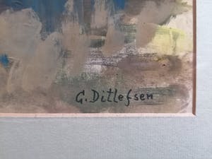 Gunnar Ditlefsen - GROOT WERK!! Bankje in bos met herfstkeuren kopen? Bied vanaf 60!