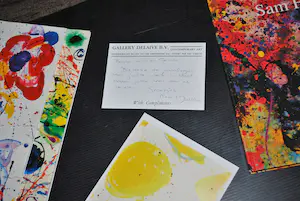 Sam Francis - 3 boekwerken, met geschreven kaart door Nico Delaive kopen? Bied vanaf 45!