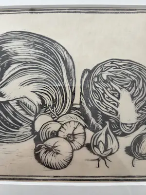 Arend van Starrenburg - Stilleven met kolen en uien. Ingelijst. 1919. kopen? Bied vanaf 79!