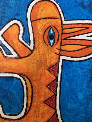 Niet of onleesbaar gesigneerd - Abstracte hond kopen? Bied vanaf 1!