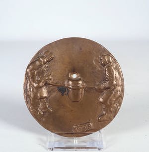 Theo van de Vathorst - Brons, Penning t.g.v. 25 jaar bronsgieten Theo van Schie en Gerard de Groot kopen? Bied vanaf 70!
